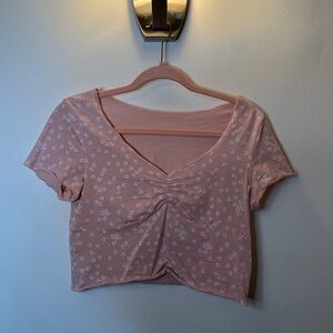 SHEIN Pink Floral Crop Top